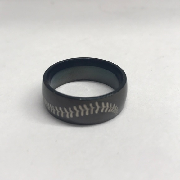 Other - Black Baseball Stitching Ring titanium